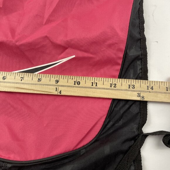 Nike Drawstring Backpack Bag Cinch Swoosh Logo Pink Black Gym Sports - Picture 3 of 8